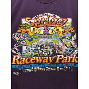Raceway Park NJ Shirt Vintage Annual Spring Swap Meet Auto Show 1996 Purple XL